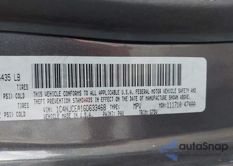 2016 Jeep Compass Latitude из США, поврежденный, VIN 1C4NJCEA1GD633468